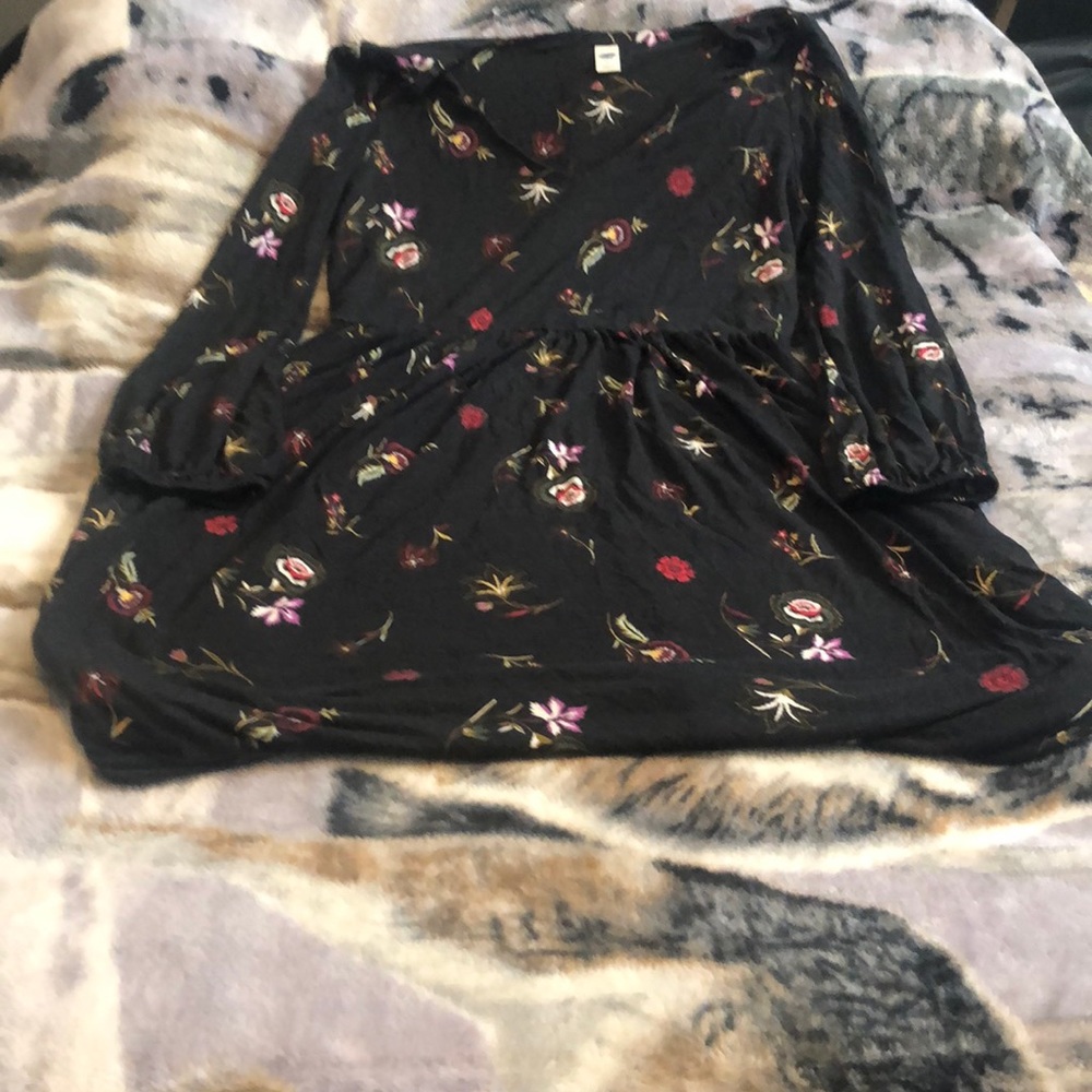 Old Navy Womens Medium Midi Black Floral DressNWOT